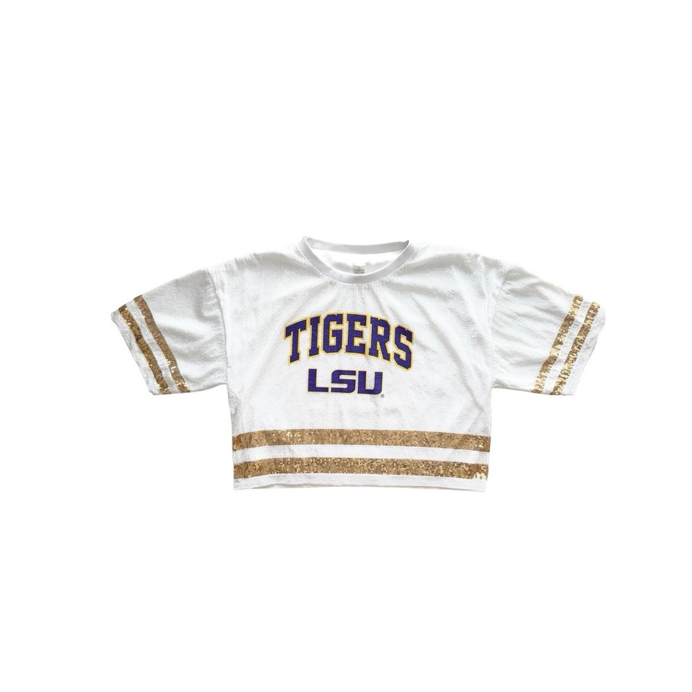 Gameday Couture LSU Tigers Sequin Jersey Womens Large Collegiate Party Sorority